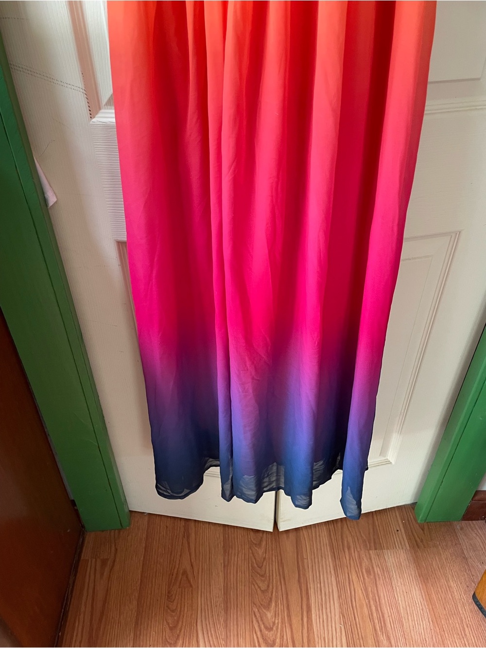 Rainbow Ombre Maxi Dress - Green to Purple - Picture 4 of 14